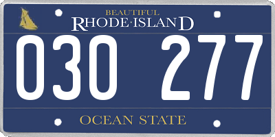 RI license plate 030277
