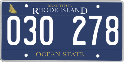 RI license plate 030278