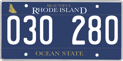 RI license plate 030280