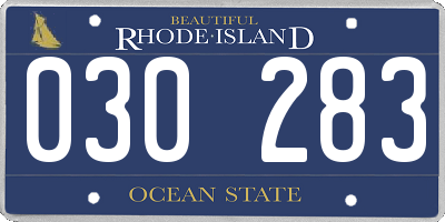 RI license plate 030283
