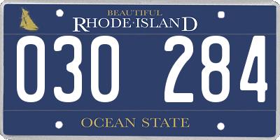 RI license plate 030284