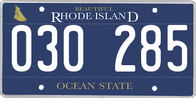 RI license plate 030285