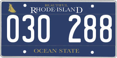 RI license plate 030288