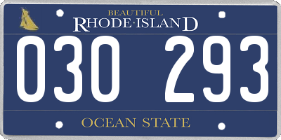 RI license plate 030293