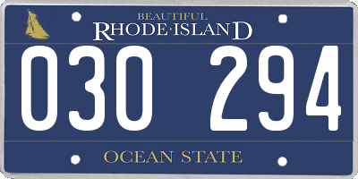 RI license plate 030294