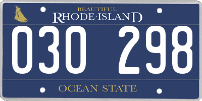 RI license plate 030298