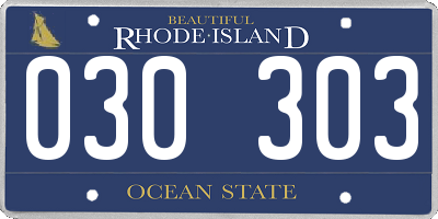 RI license plate 030303