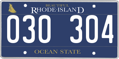 RI license plate 030304