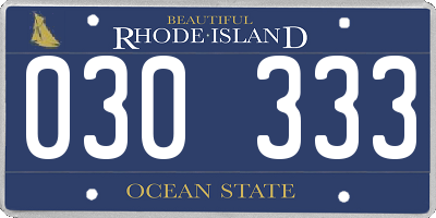 RI license plate 030333