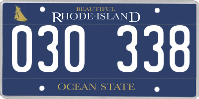 RI license plate 030338