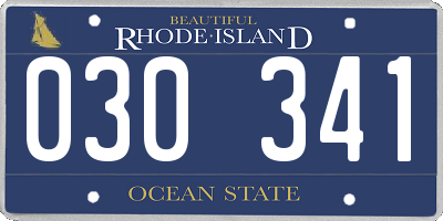 RI license plate 030341