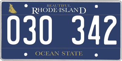 RI license plate 030342