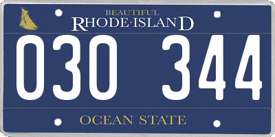 RI license plate 030344
