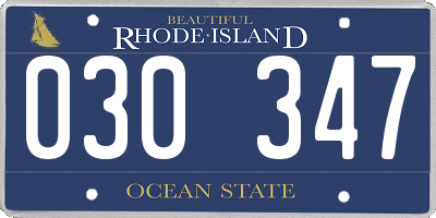 RI license plate 030347