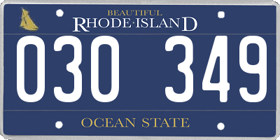 RI license plate 030349