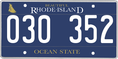 RI license plate 030352