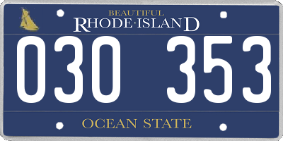 RI license plate 030353