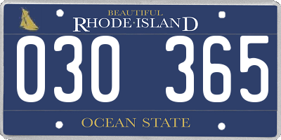 RI license plate 030365
