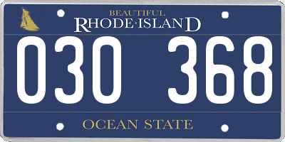 RI license plate 030368