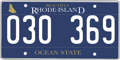 RI license plate 030369