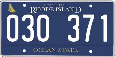 RI license plate 030371
