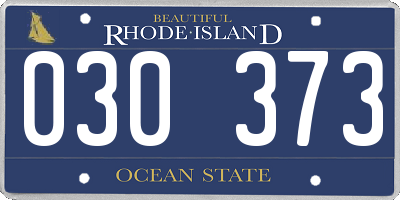 RI license plate 030373