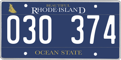 RI license plate 030374