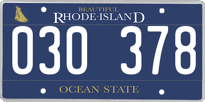 RI license plate 030378