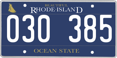 RI license plate 030385