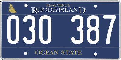 RI license plate 030387