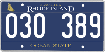 RI license plate 030389