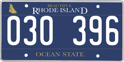 RI license plate 030396