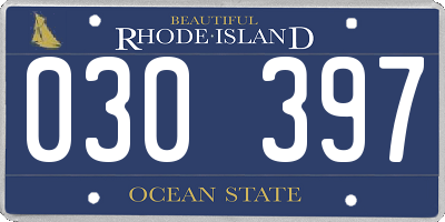 RI license plate 030397