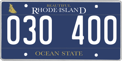 RI license plate 030400