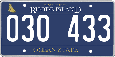 RI license plate 030433