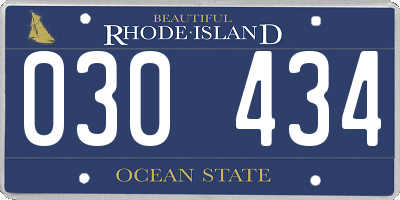 RI license plate 030434