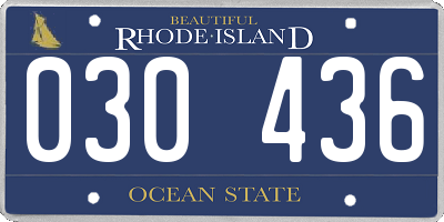RI license plate 030436