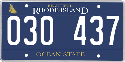 RI license plate 030437