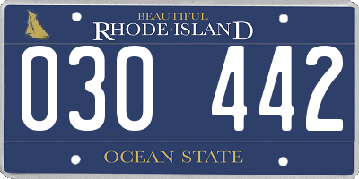 RI license plate 030442