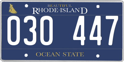 RI license plate 030447