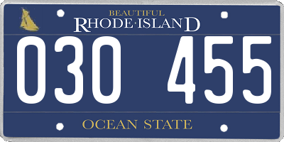 RI license plate 030455
