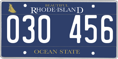 RI license plate 030456