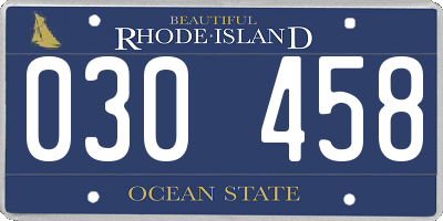 RI license plate 030458