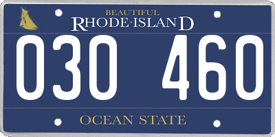 RI license plate 030460