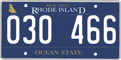 RI license plate 030466
