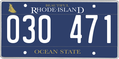RI license plate 030471