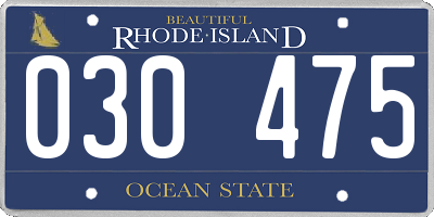 RI license plate 030475
