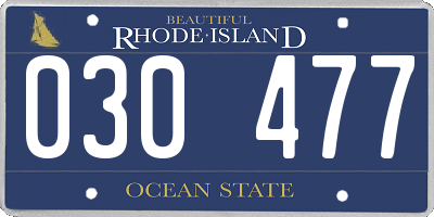 RI license plate 030477