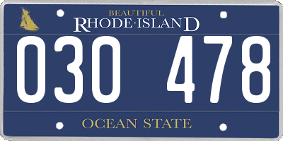 RI license plate 030478