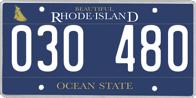 RI license plate 030480